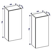 VCM Lendas Hochschrank (33 x 22 x 150 cm, Honig-Eiche) | BAUHAUS