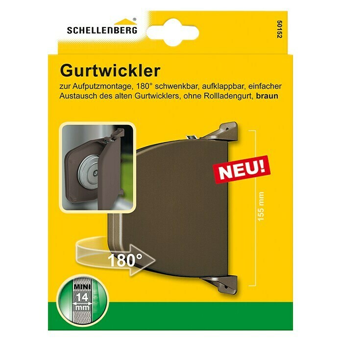 Schellenberg Aufschraubwickler (Aufputz, Gurtbreite: 14 mm, Lochabstand: 155 mm)