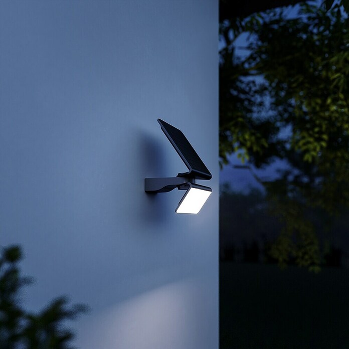 Steinel XSolar Solar-Außenwandleuchte L-S One (1,2 W, L x B x H: 187 x 189 x 298 mm, Anthrazit, IP44, 150 lm) | BAUHAUS