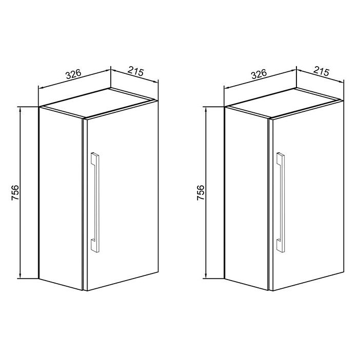 VCM Badinos Hochschrank (33 x 22 x 150 cm, Sonoma-Eiche) | BAUHAUS