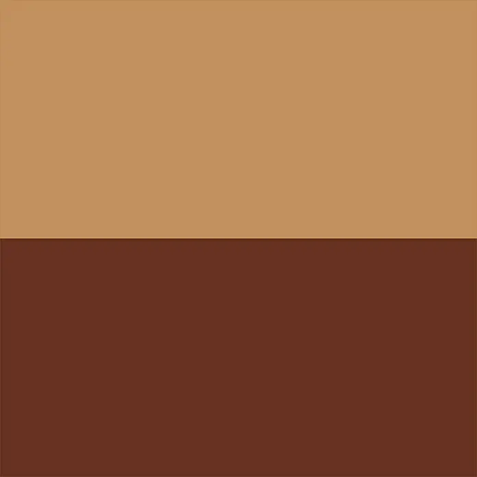 Bondex Wachskittstange - Eiche Hell/Dunkel, 7 g - Eine zweifarbige Grafik mit einem hellbraunen oberen Bereich und einem dunkelbraunen unteren Bereich.