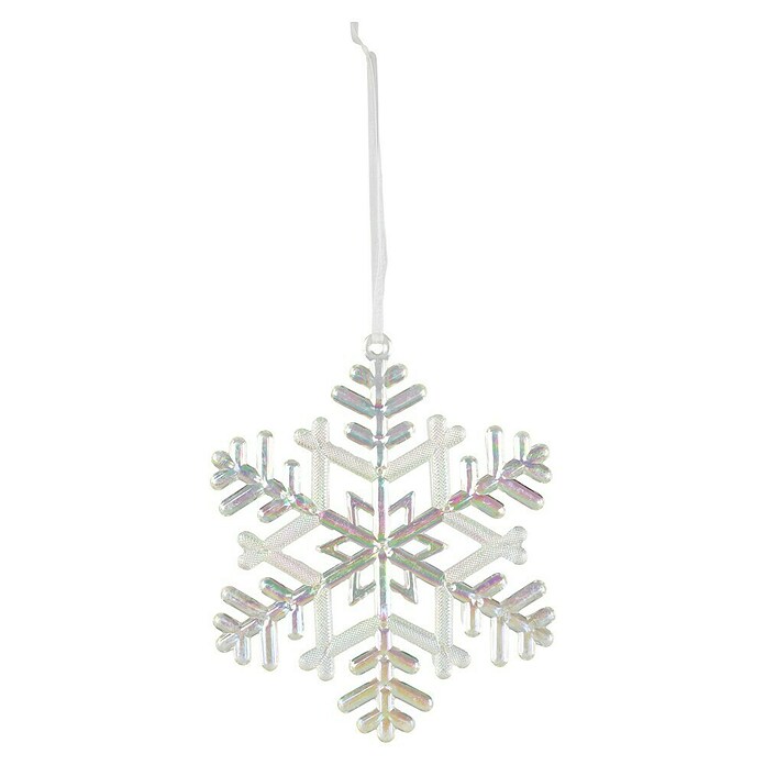 Christbaumschmuck Schneeflocke irisierend (Weiß, Kunststoff, 11 cm) | BAUHAUS