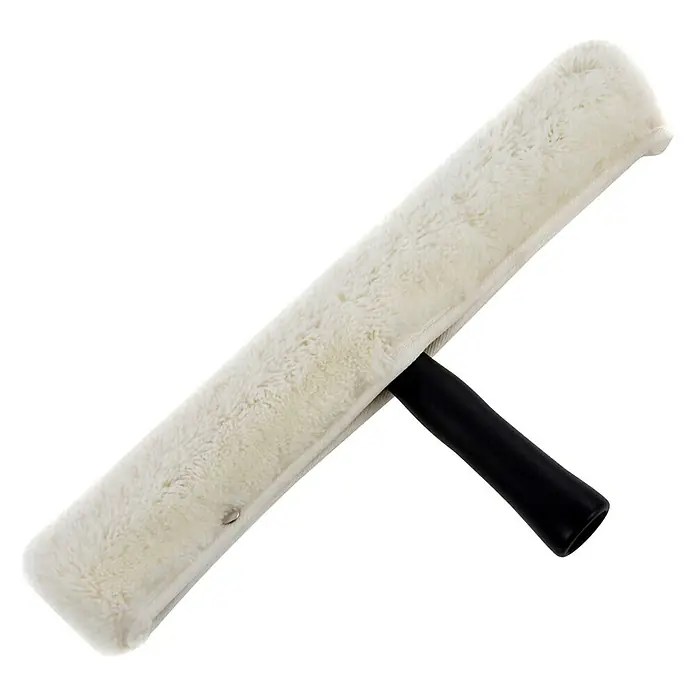 Unger Fenster-Einwascher - Breite: 25 cm, Kunststoff - Fensterwischer mit waschbarem Mikrofaserbezug und schwarzem Griff für streifenfreie Sauberkeit auf Glasflächen.