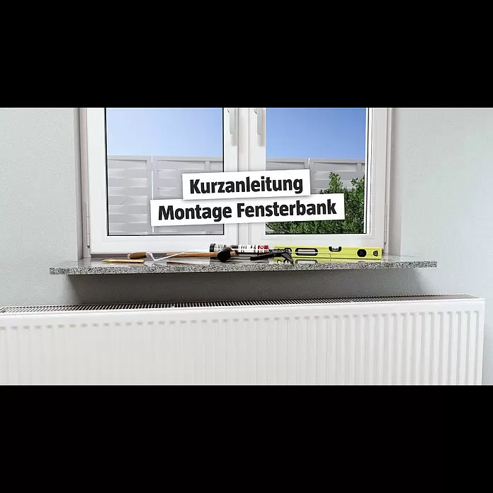 Fensterbank Mountain White Micro - 151 x 20 x 2 cm, Weiß, Kunststein, Agglo-Marmor - Fensterbank Montage - Kurzanleitung