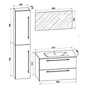 VCM Badinos Badmöbel-Set (81 cm, Schwarz, Glänzend, 4 -tlg.) | BAUHAUS