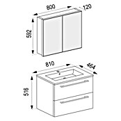 VCM Badinos Badmöbel-Set SPS (80 cm, Honig-Eiche, Matt, 3 -tlg.) | BAUHAUS