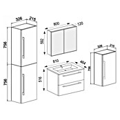 VCM Badinos Badmöbel-Set SPS (146 cm, Honig-Eiche, Matt) | BAUHAUS