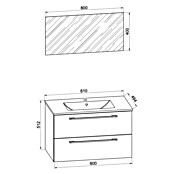 VCM Badinos Badmöbel-Set (80 cm, Schwarz, Glänzend, 3 -tlg.) | BAUHAUS