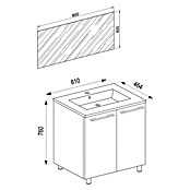 VCM Badinos Badmöbel-Set T2 (80 cm, Weiß, Glänzend, 3 -tlg.) | BAUHAUS