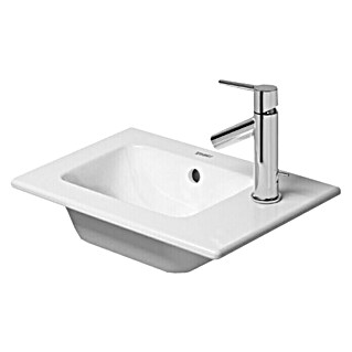 Duravit ME by Starck Waschbecken (43 x 30 cm, Mit schmutzabweisender Glasur, Hahnloch: Rechts, Mit Überlauf, Weiß)