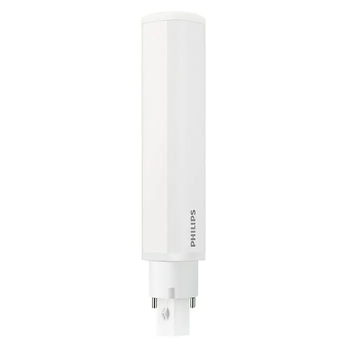 Philips Bombilla LED - No regulable, Blanco neutro, 1.000 lm, 8,5 W - Primer plano de una lámpara Philips CorePro LED PLC 827 8.5W 2P G24d-2. Iluminación energéticamente eficiente para uso interior.