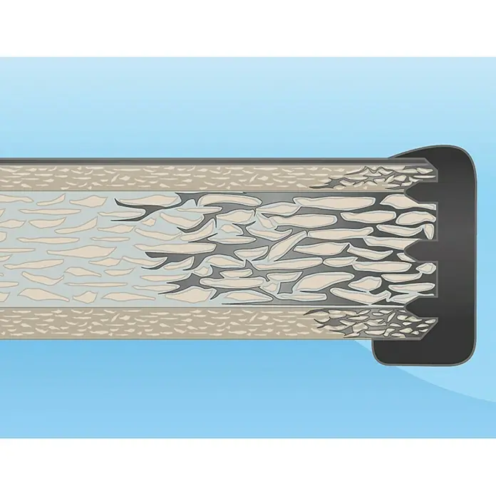 Sieger Boulevard Balkontisch rund - Ø x H: 68 x 72 cm, Stahl, Vivodur, Klappbar, Graphit/Anthrazit - Schematische Darstellung eines menschlichen Knochens mit gesundem Knochengewebe und Knochenschwund in der Draufsicht.