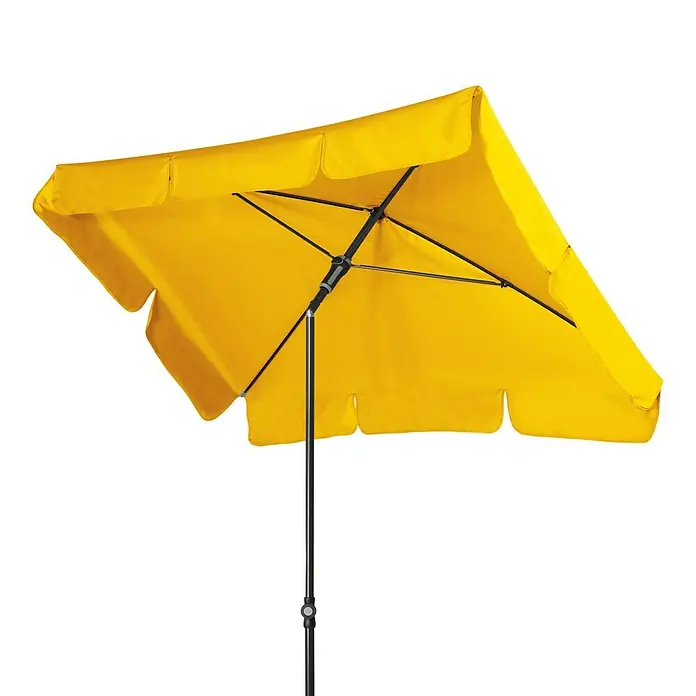 Doppler Sunline Marktschirm Waterproof Neo - Gelb, Bespannungsmaß (L x B): 185 x 120 cm - Gelber Sonnenschirm mit schwarzem Gestell. Ideal für sonnige Tage im Garten oder auf der Terrasse und bietet angenehmen Schatten.