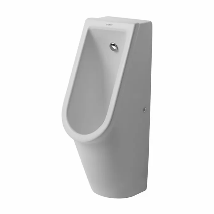 Duravit Starck 3 Urinal - Ohne Spülrand, Unbeschichtet, Zulauf: Hinten, Absaugspülung, Weiß, Ohne Zielobjekt, Ohne Urinaldeckel - Ein Duravit Urinal in Weiß, perfekt für jedes moderne Badezimmer. Das schlichte Design und die hochwertige Verarbeitung machen es zu einer stilvollen Wahl.