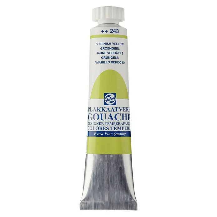 Talens Pintura gouache - Amarillo verdoso, 20 ml - Tubo de pintura Gouache Amarillo Verdoso de Talens, ideal para artistas y diseñadores, calidad extra fina para obras de arte vibrantes y duraderas.