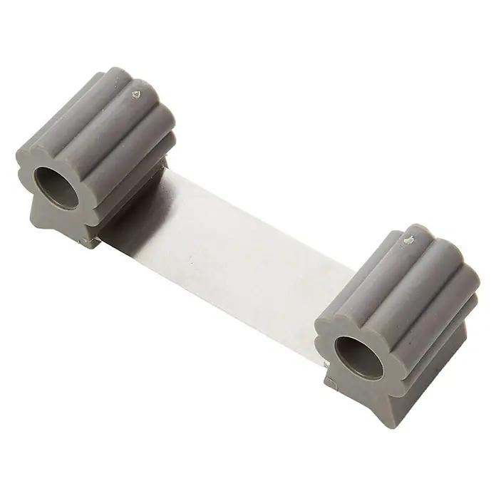 Abus Türstopper Leif - Kunststoff - Grauer Mop- und Besenhalter zur Wandmontage mit einer Metallschiene für sicheren Halt von Reinigungsgeräten.