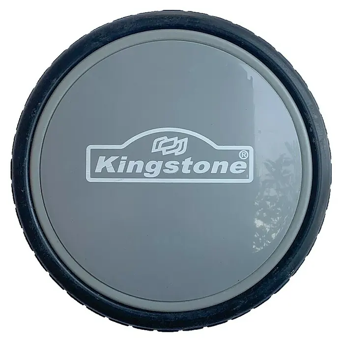 Ersatzrad groß - Passend für: Kingstone Grillwagen Black Angus - Nahaufnahme eines Kingston Grillrades mit grauem Zentrum und schwarzem Reifen.