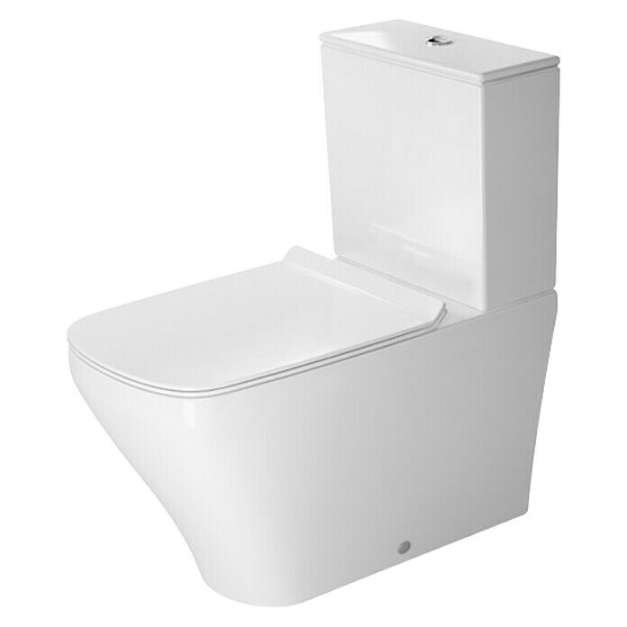 Duravit DuraStyle Stand-WC-Kombination Typ 2Mit Spülrand, Mit antibakterieller Glasur, Spülform: Tief, WC Abgang: Waagerecht, Weiß Front View