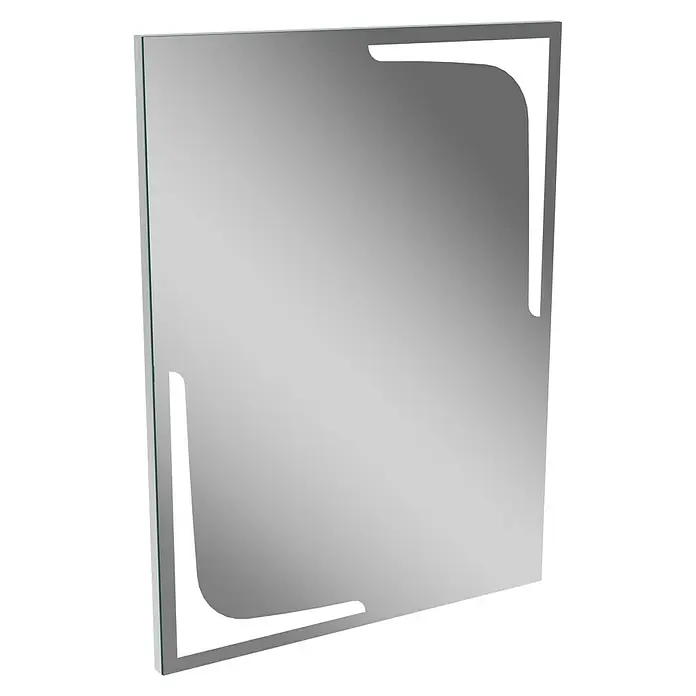 Lanzet K1 Badmöbel-Set K16G1 - 59,2 cm, Grafit - Moderner Spiegel mit Aussparungen an den Ecken, ideal für stilvolle Badezimmer oder Flure.