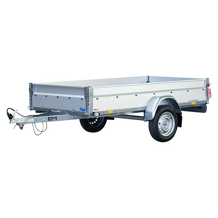 Stema Anhänger BASIC STL 750-25 - Nutzlast: 573 kg, Einachser, Kasteninnenmaß: 251 x 128 x 35 cm, Ungebremst - Nahaufnahme eines Stema Anhängers, ideal für den Transport. Der Anhänger bietet Funktionalität und Robustheit für verschiedene Transportaufgaben.