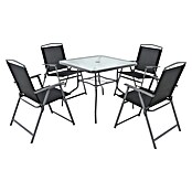 Sunfun Gartenmöbel-Set (5-tlg., Glas/Textilen, Anthrazit)