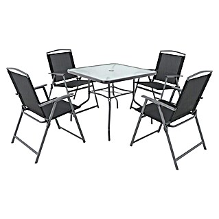 Sunfun Gartenmöbel-Set (5 -tlg., Stahl, Pulverbeschichtet, Anthrazit)