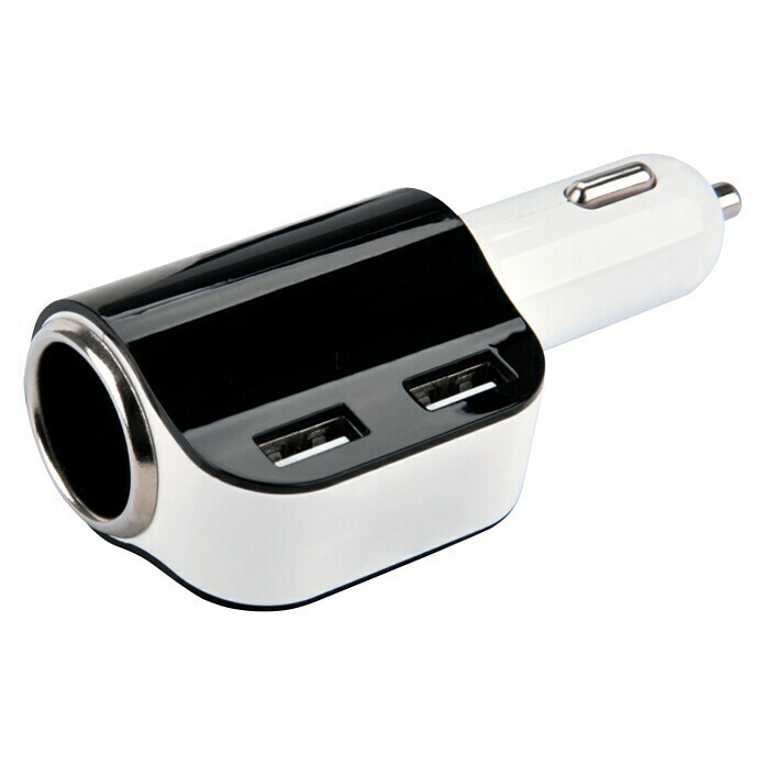 Cartrend USB-Kfz-Ladegerät Steckdose (Farbe: Schwarz/Weiß, Stromstärke:  3.100 mA)