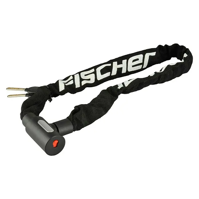 Fischer Kettenschloss - Länge: 90 cm - Das Bild zeigt ein Fischer Fahrradschloss mit Kette, um Ihr Fahrrad sicher zu verschließen und vor Diebstahl zu schützen.
