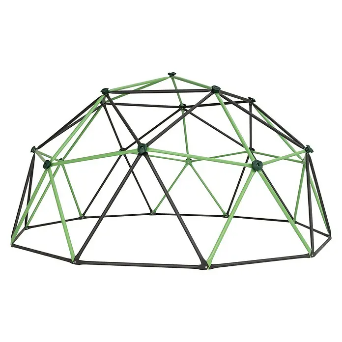 Lifetime Klettergerüst Geodome - 335 x 335 x 168 cm, Metall, Grün, Bronze - Dieses Bild zeigt ein Geodätisches Klettergerüst für den Außenbereich, eine attraktive und sichere Spielstruktur.