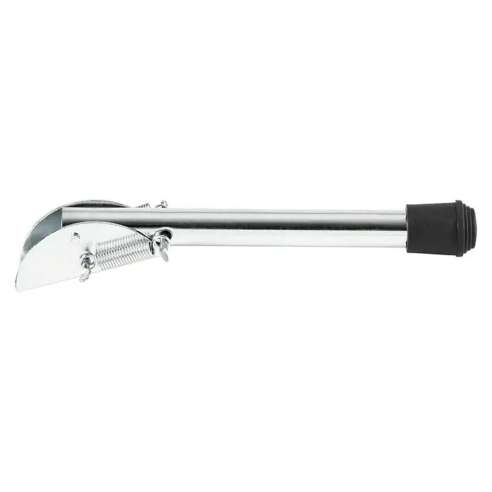 Türfeststeller Verzinkt mit Gummikappe - B x H: 14 x 150 mm, Silber/Schwarz, Verzinkt - Verchromter Teppichspanner mit Feder und schwarzer Gummikappe.
