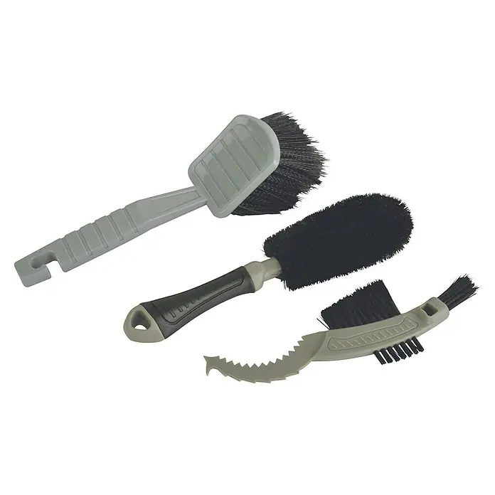 Fischer Bürsten-Set 3-tlg. - 3 -tlg. - Ein Set mit drei verschiedenen Bürsten zur Reinigung von Fahrrädern mit praktischen Griffen. Ideal für schwer zugängliche Stellen.