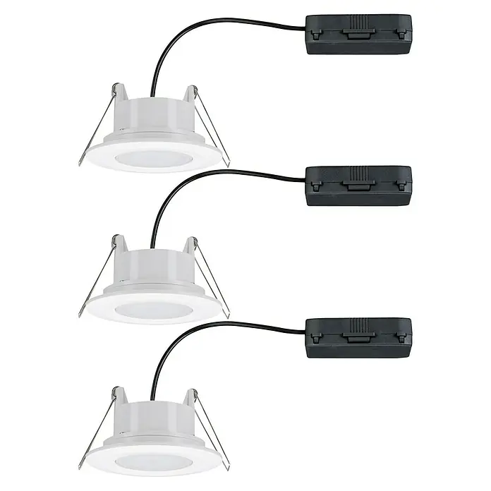 Paulmann LED-Einbauleuchten-Set - 6 W, Weiß, 3 Stk., Warmweiß - Vorderansicht