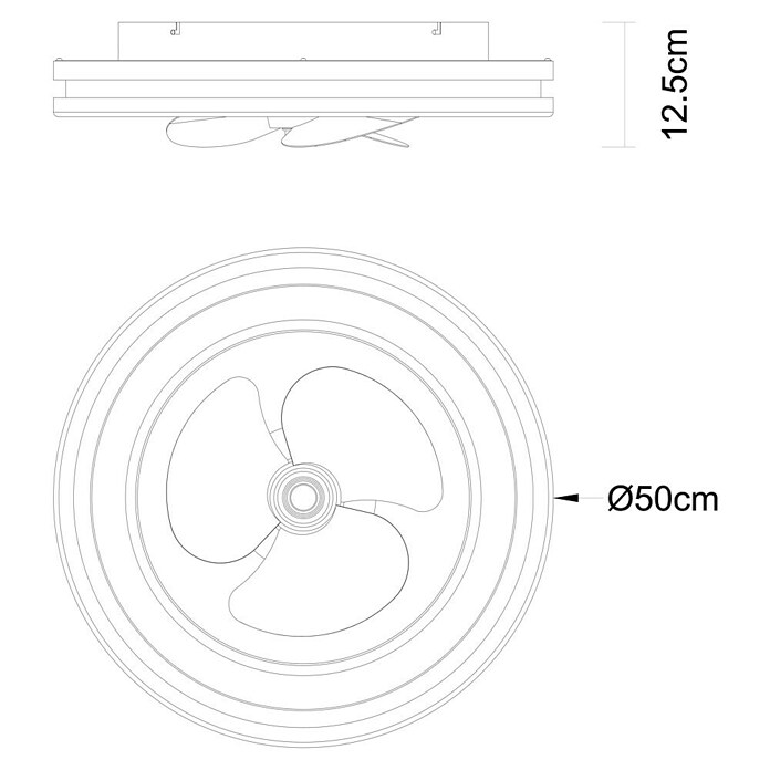 Stropni ventilator z LED osvetlitvijo Santana  (Rjava, 50 cm, 50 W) | 3442 - Deckenventilatoren QM | CBLB - Ventilatoren Qualitätsmarke | CBL - Ventilatoren | CB - Elektroinstallation | C - Elektro | BAUHAUS