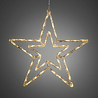 Konstsmide LED-Weihnachtsdekoleuchte Doppelstern (Transparent, Netzbetrieben, LED, IP44)