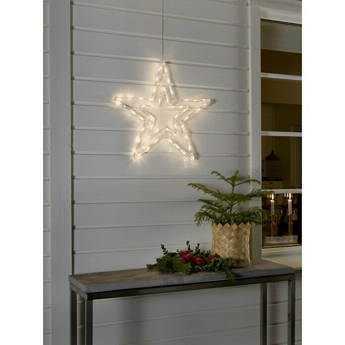 Konstsmide LED-Weihnachtsleuchte Doppelstern (Außen, 48-flammig, Durchmesser: 58 cm, Warmweiß)