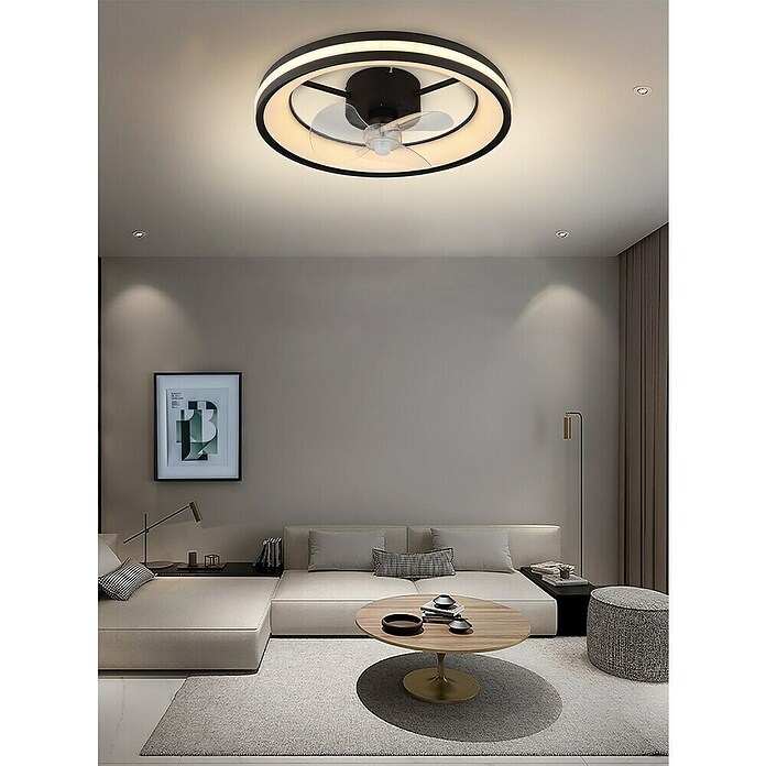 Stropni ventilator Santana  (Crne boje, Bijele boje, Prozirno, 49,5 cm, 50 W) | BAUHAUS