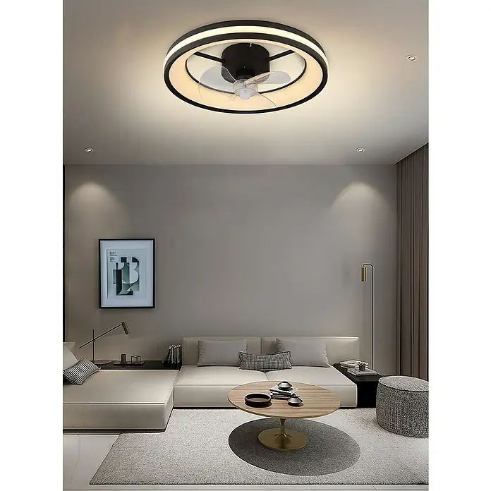 Deckenventilator mit LED-Beleuchtung - Schwarz, 49,5 cm, 50 W - Deckenventilator mit integrierter LED-Beleuchtung. Das moderne Design sorgt für angenehmes Licht und eine erfrischende Brise im Raum.