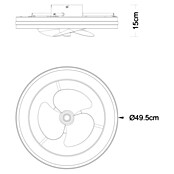 Stropni ventilator Santana  (Crne boje, Bijele boje, Prozirno, 49,5 cm, 50 W) | BAUHAUS
