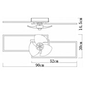 Deckenventilator mit LED-Beleuchtung Castelo (Schwarz, 55 W) | BAUHAUS