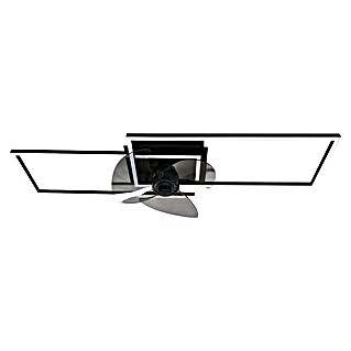 Deckenventilator mit LED-Beleuchtung Castelo (Schwarz, Opal, Transparent, 55 W)