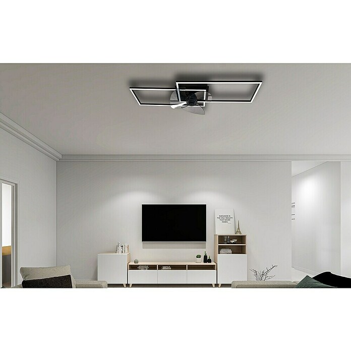 Deckenventilator mit LED-Beleuchtung Castelo (Schwarz, 55 W) | BAUHAUS