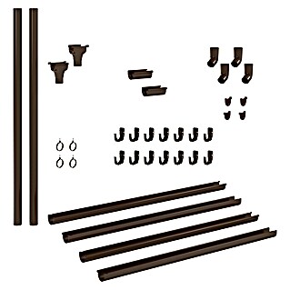 Marley Dachrinnen-Set (Nennweite: 75 mm, Passend für: Gartenhäuser Seitenlänge bis 3 m, Braun, Kunststoff)