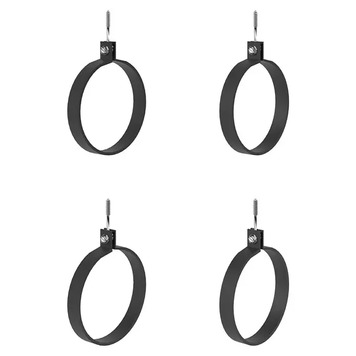 Marley Dachrinnen-Set - Nennweite: 75 mm, Passend für: Gartenhäuser Seitenlänge bis 3 m, Anthrazit-Metallic, Kunststoff - Dunkelgraue Metallrohrschelle mit silberner Schraube und Gewindestange zur Rohrabhängung.
