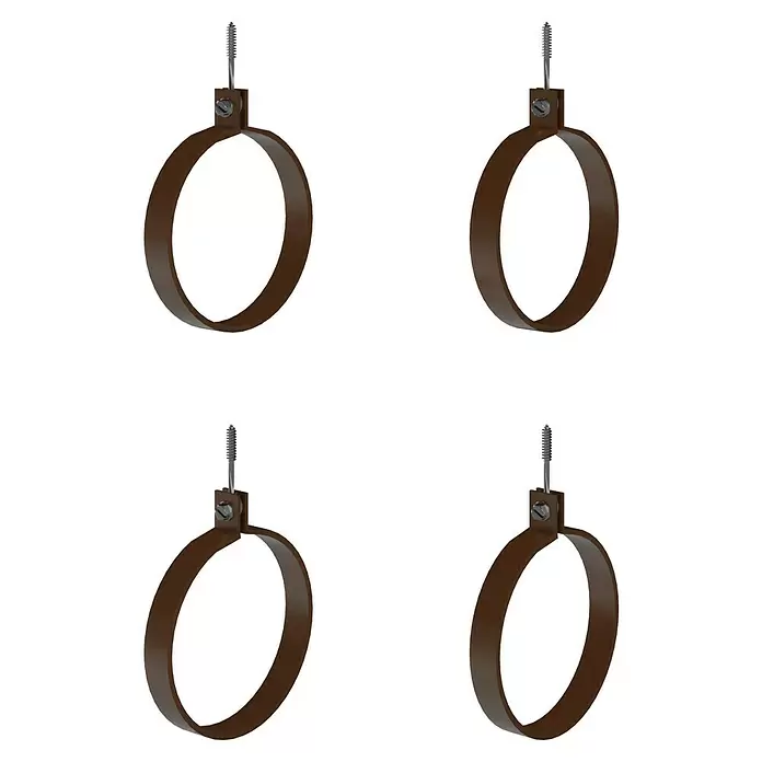 Marley Dachrinnen-Set - Nennweite: 75 mm, Passend für: Gartenhäuser Seitenlänge bis 3 m, Braun, Kunststoff - Braune Rohrschelle mit integrierter Befestigungsschraube.