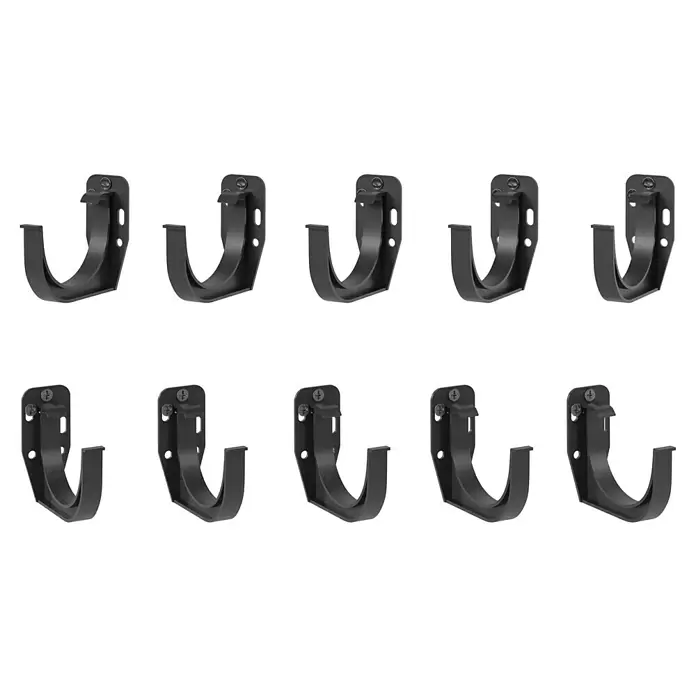 Marley Dachrinnen-Set - Nennweite: 75 mm, Passend für: Gartenhäuser Seitenlänge bis 3 m, Anthrazit-Metallic, Kunststoff - Satz schwarzer PVC-Dachrinnenhaken für die Regenentwässerung.