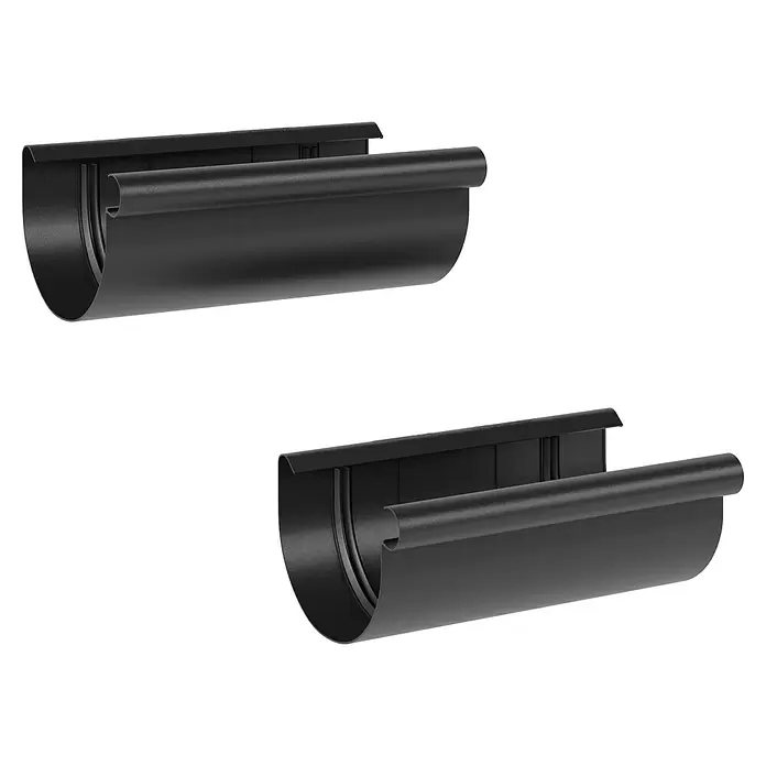 Marley Dachrinnen-Set - Nennweite: 75 mm, Passend für: Gartenhäuser Seitenlänge bis 3 m, Anthrazit-Metallic, Kunststoff - Schwarze Kunststoff-Dachrinnenabschnitte zur Entwässerung.