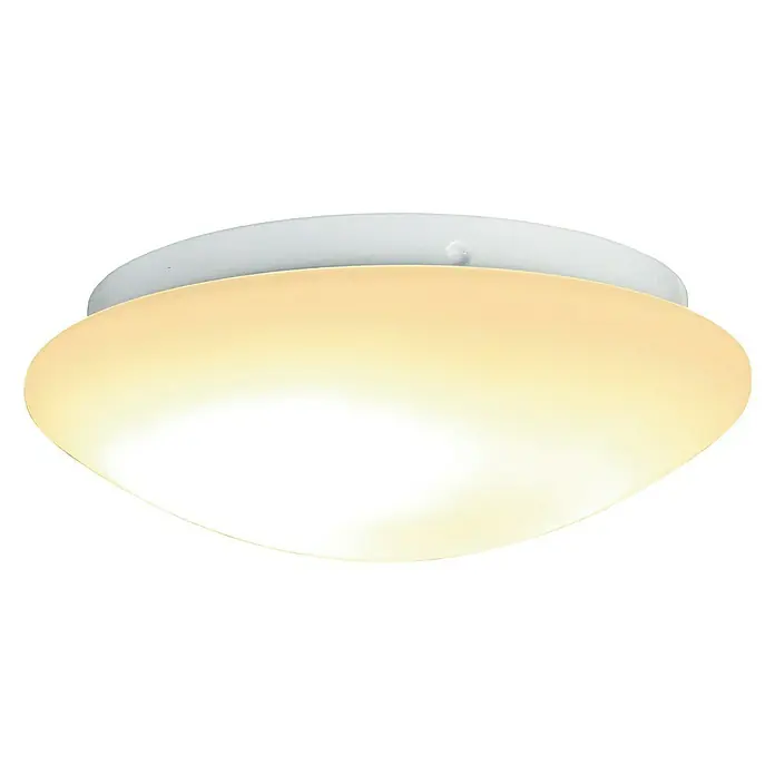 Tween Light Plafón LED redondo Pinto - 15 W, Ø x Al: 350 mm x 12 cm, Opal - Primer plano de una lámpara de techo redonda y moderna con marco blanco y luz blanca cálida para un ambiente agradable.