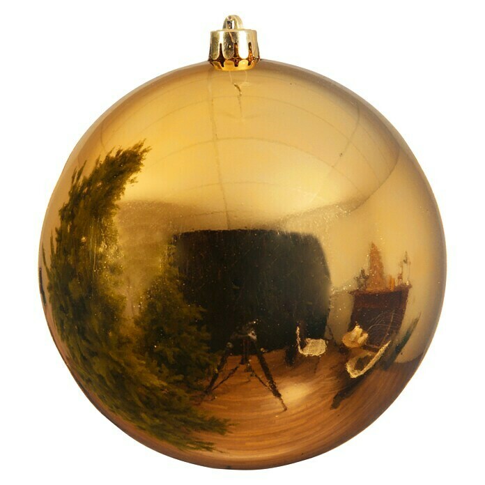 Christbaumkugel (Gold, Durchmesser: 20 cm, Bruchfest)