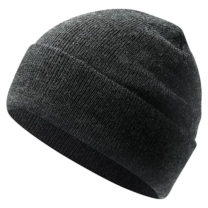 Strickmütze Basic - Grau, Größe: Universal - Schwarze Strickmütze mit umgeschlagenem Rand, ideal für kalte Tage und stylische Looks.