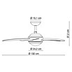 Proklima Deckenventilator Fabiola (132 cm, Silber, 80 W)